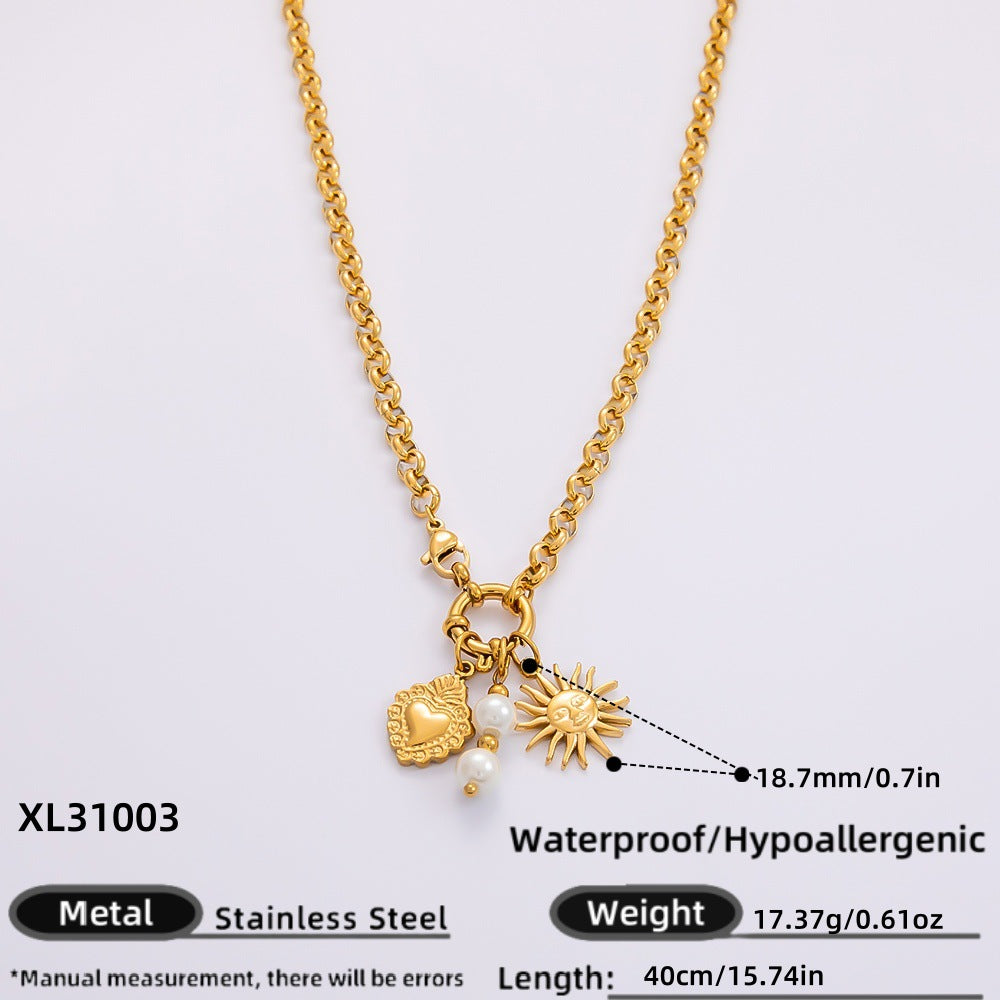 Wholesale INS style handmade pearl heart pendant